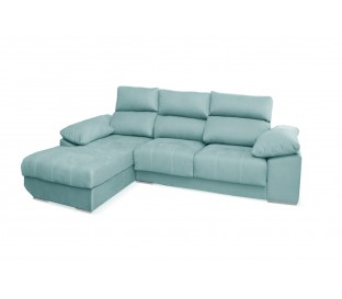 Chaiselongue con asientos deslizantes y cabezales reclinables.