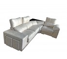 Gran rinconera deslizante reclinable y 2 puffs